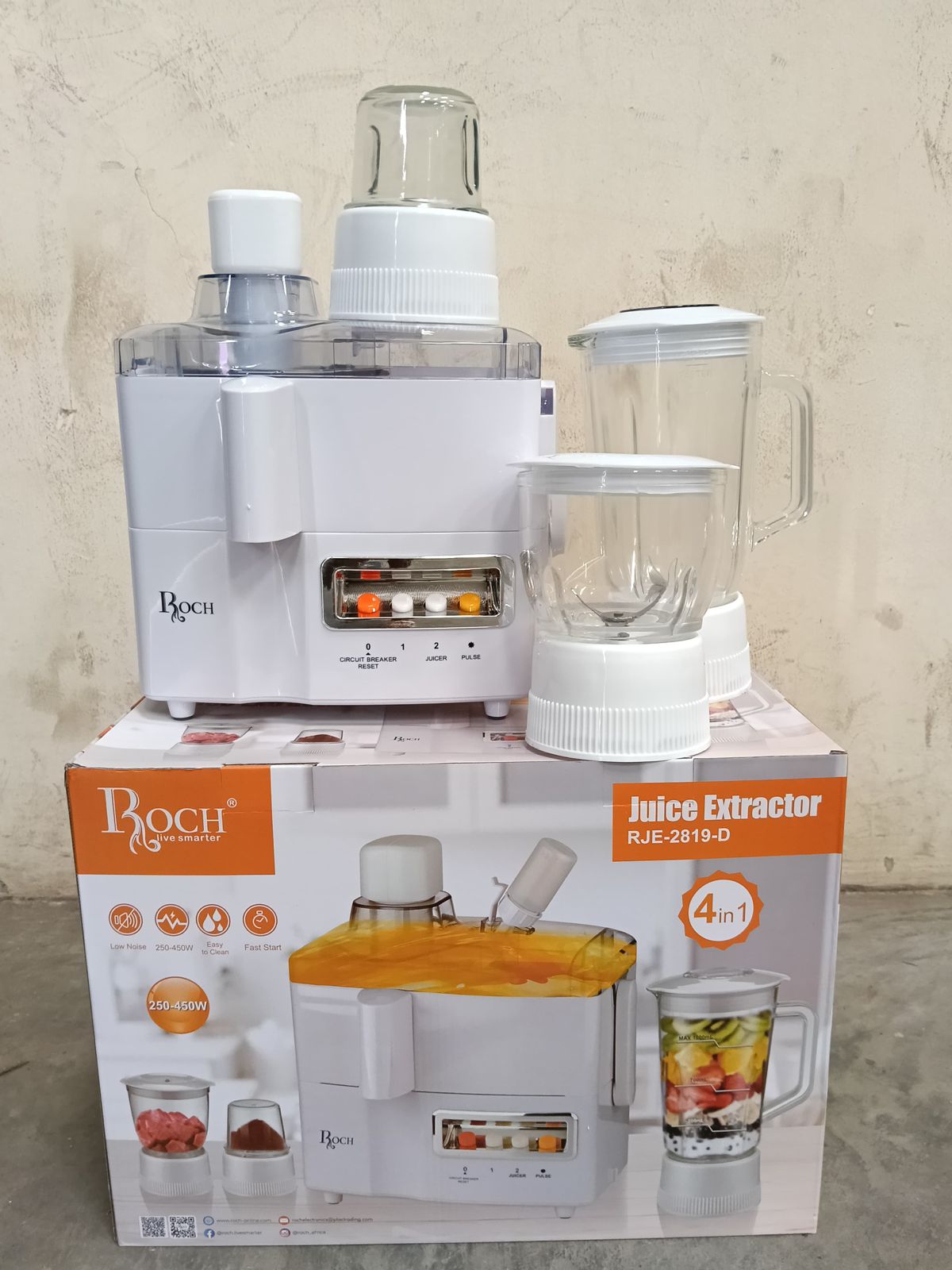Roch 4 in 1 Juicer - Blender - Grinder and Mill Food Processor